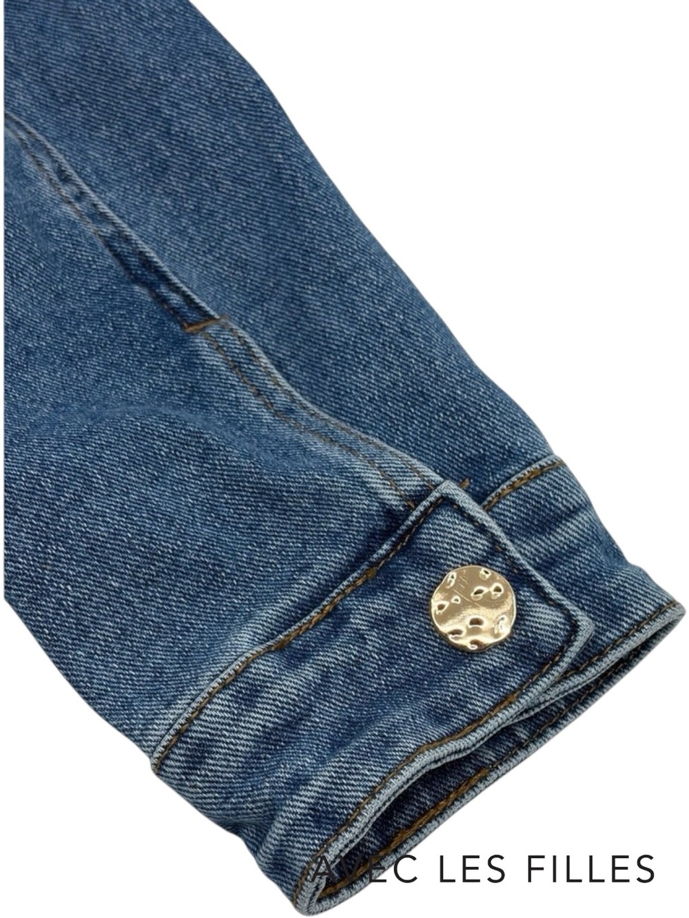 Avec Les Filles **NWT** Denim Puff Sleeve Square Neck Cropped Blue Jean Jacket - Picture 4 of 11